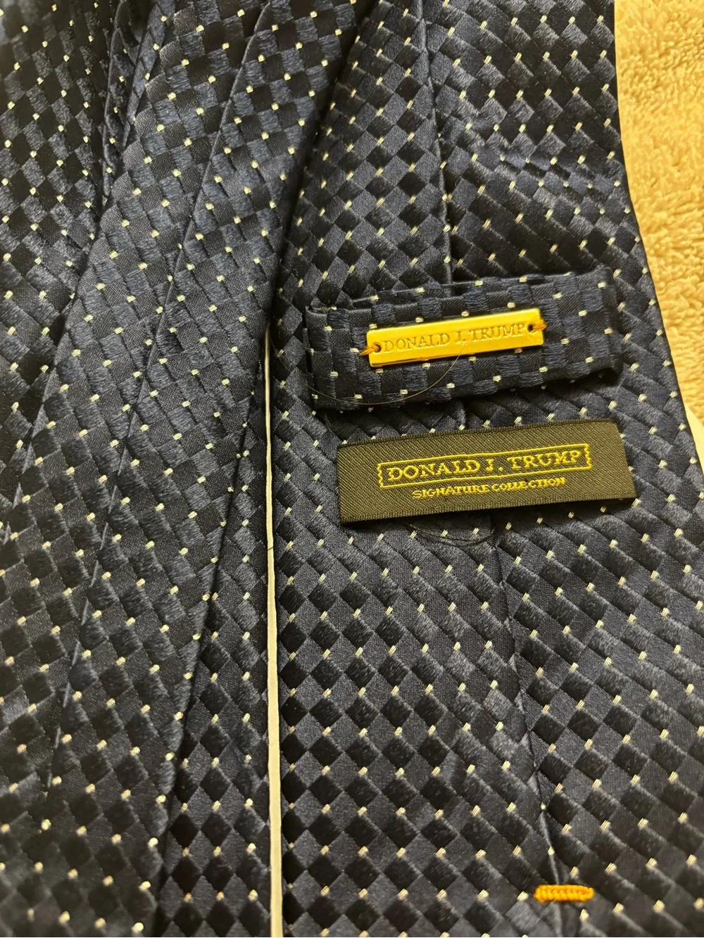 Donald J. Trump Signature Collection Navy Blue Silk Woven Tie